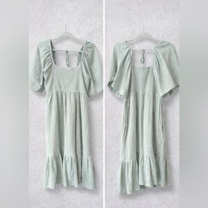 NWT Light Green Smocked Midi Dress